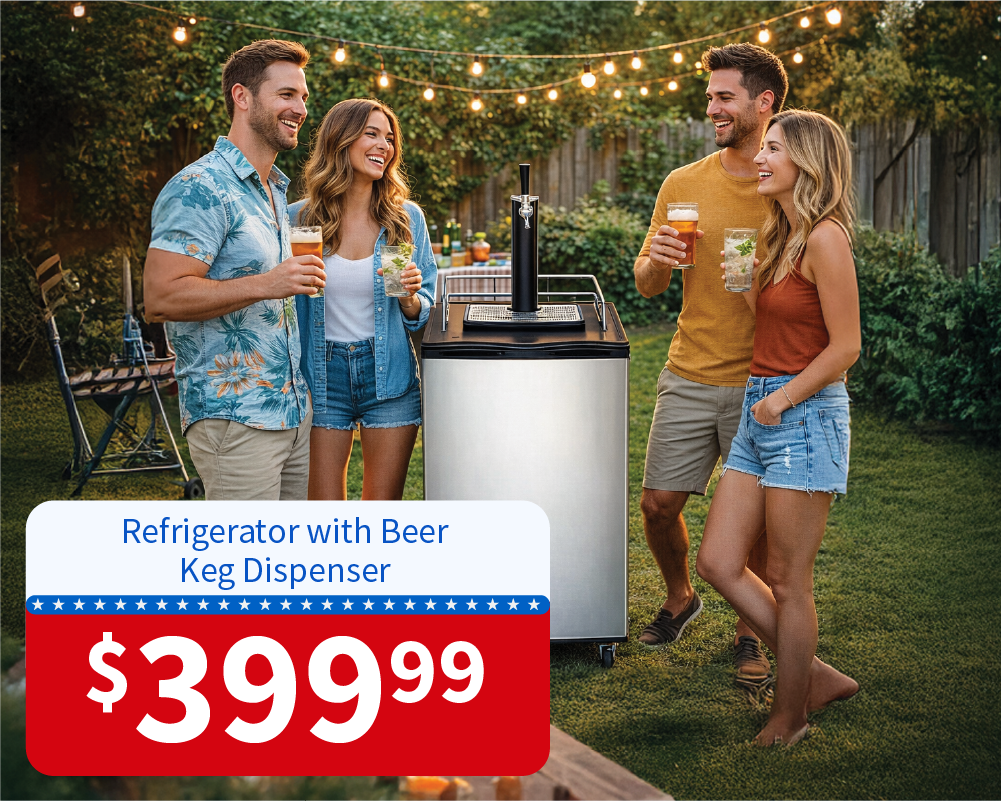 Refrigerator with Beer Keg Dispenser $399.99