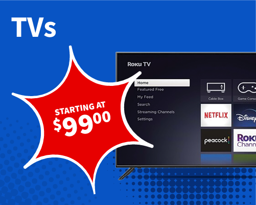 TVs starting at $99.99