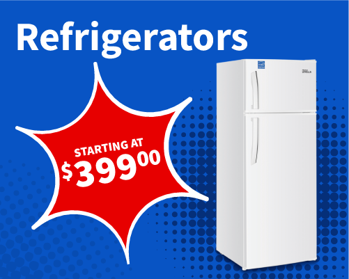 Refrigerators starting at $399.99