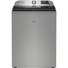 Maytag 5.2 CuFt Smart Pet Pro Top Load Agitator Classic Silver Washer