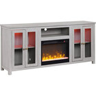 LILOLA HOME Ellington 70" TV Stand with Fireplace - White Walnut