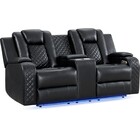 Elements Carlo Casual Power Reclining Loveseat with Power Headrest & Storage Console