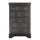 Global Furniture Pompei 5 Drawer Chest - Metallic Gray