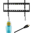 Atak Fixed Thin-Profile Wall Mount with 10 Foot HDMI Cable and Screen Cleaning Kit