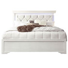 Global Furniture Pompei Metallic White King Bed with LED lighting